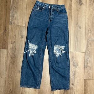 Wild Fable Blue Distressed Boyfriend Jeans Highest Rise Baggy Jeans 6/28R